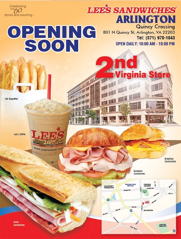 Lee’s Sandwiches Arlington, Virginia Coming Soon!!!