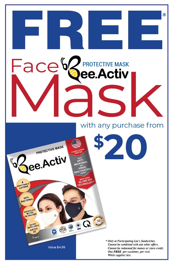 FREE 01 BEESAFE FaceMask with any purchase from $20. Start from 10/28/20. Limited time. While supplies last