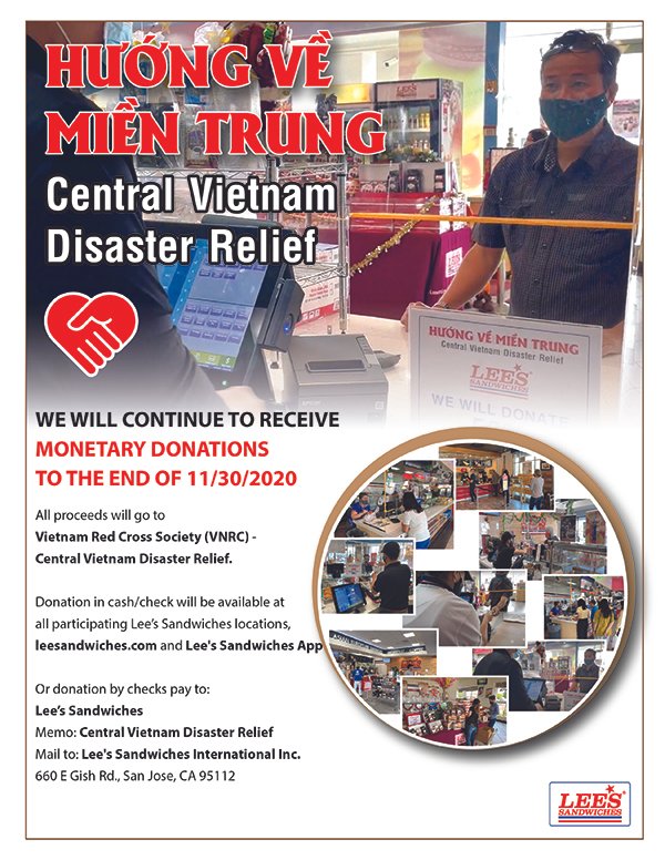 WE CONTINUE TO RECEIVE MONETARY DONATION to help Central Vietnam until 11/30/2020