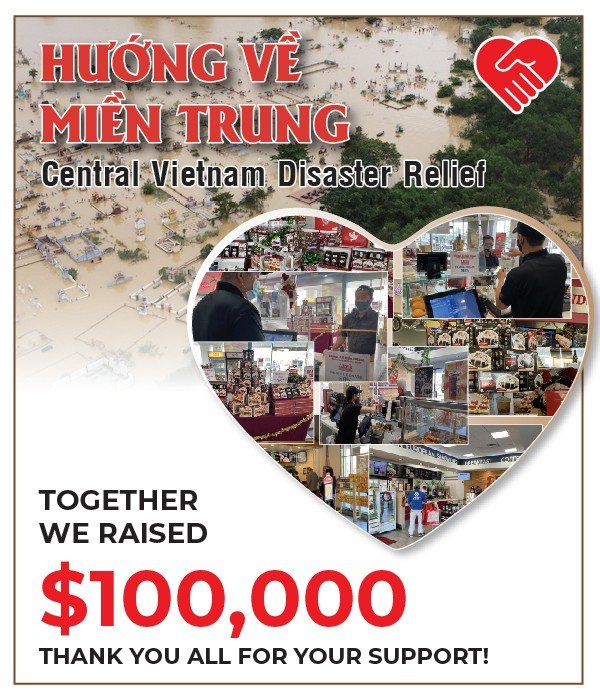 Together we raised $100,000 for Central Vietnam Disaster Relief. Thank you all!