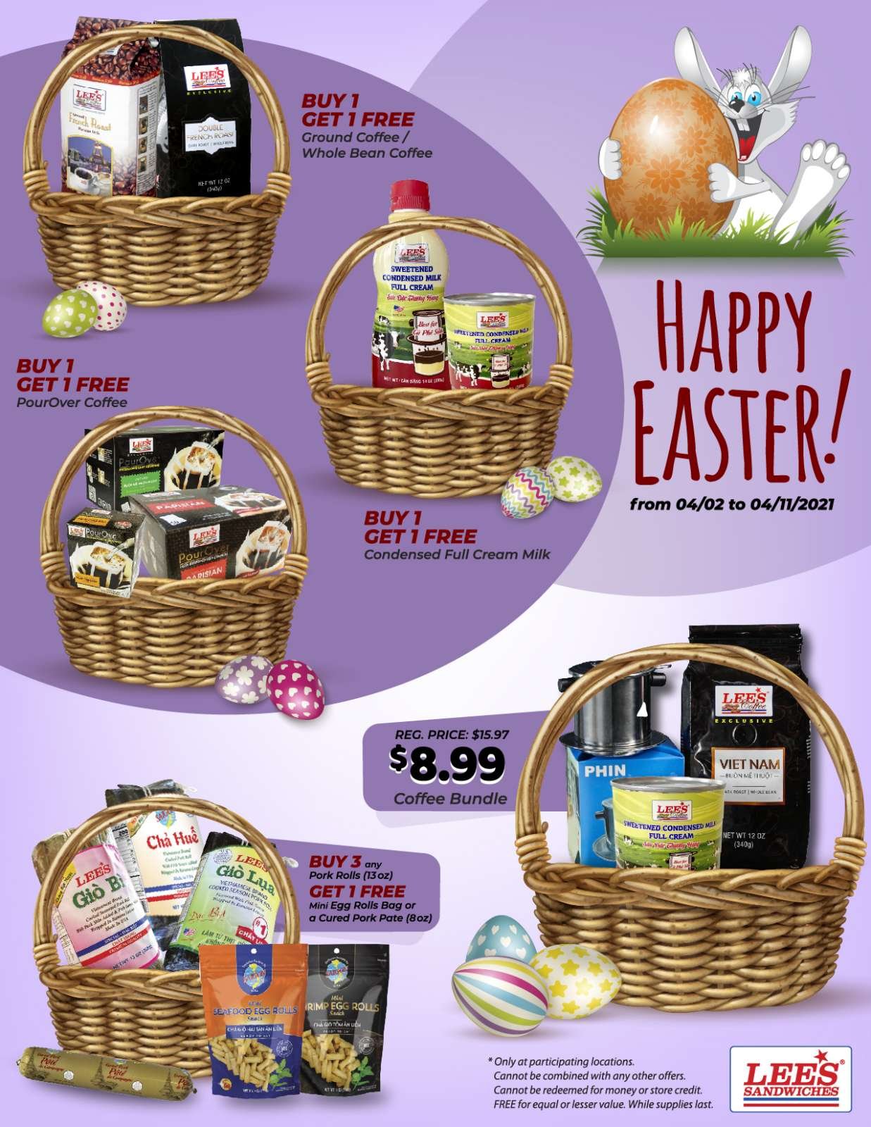 Happy Easter Promotion only from 4/2 to 4/11/2021!