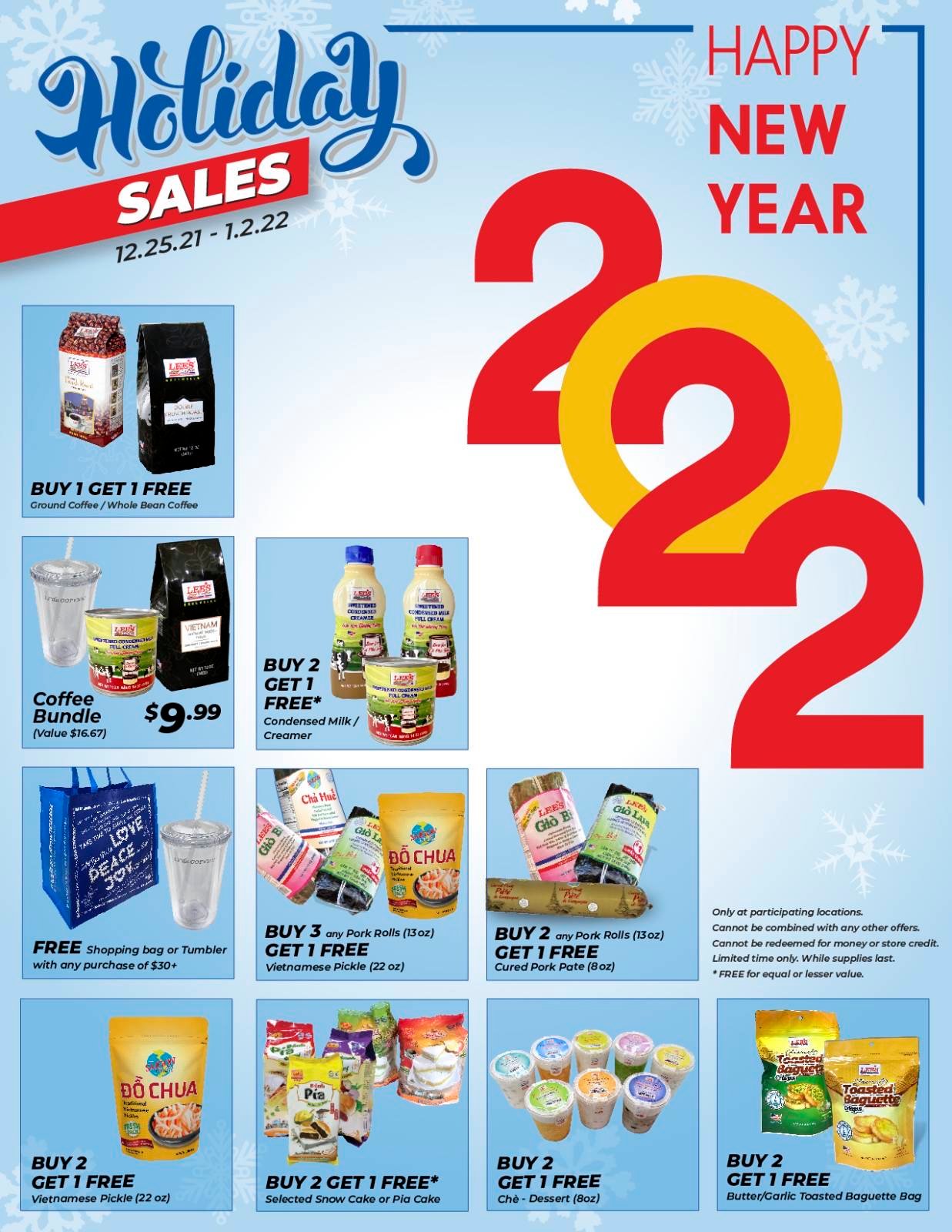 Enjoy our special deals for Happy New Year! From 12.25.2021 to 1.2.2022