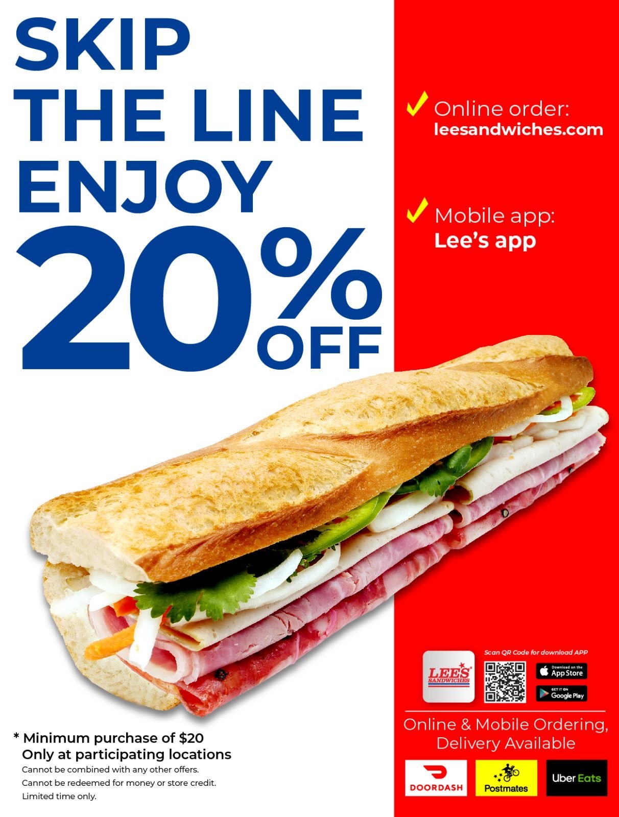 20% OFF ONLINE & APP ORDERS ONLY!!!