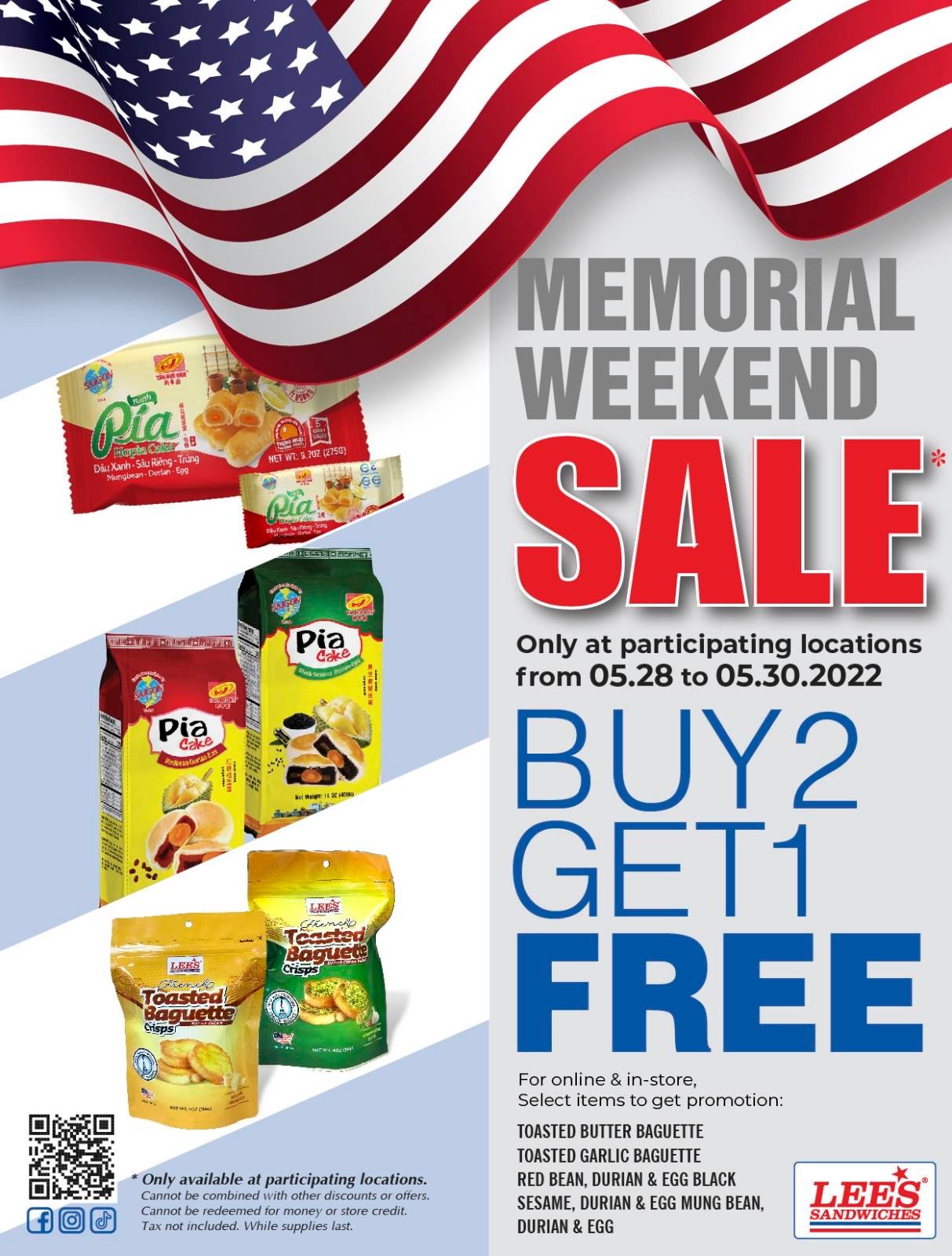 Memorial Weekend Sale, Buy 2 Get 1 Free selected items! Only from 5/28 to 5/30/22
