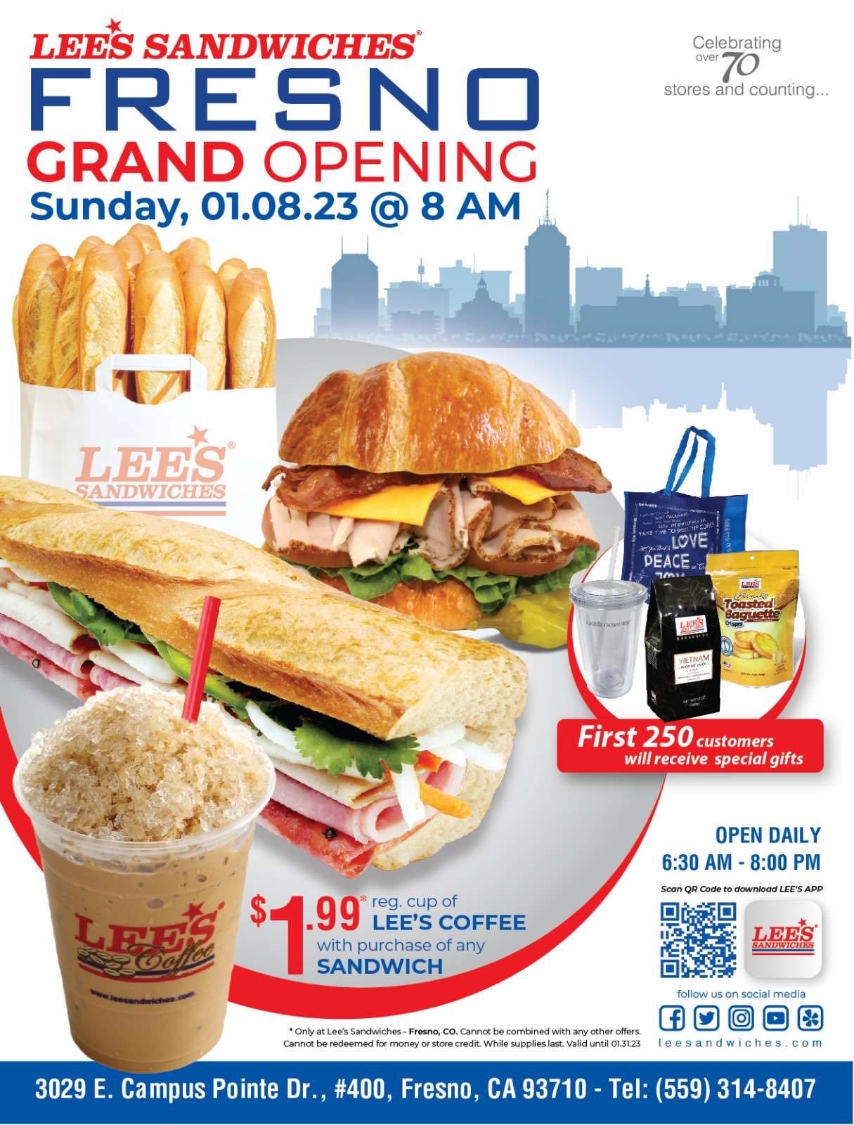 Fresno Grand Opening 01.08.2023, 200 special gifts and promotion!