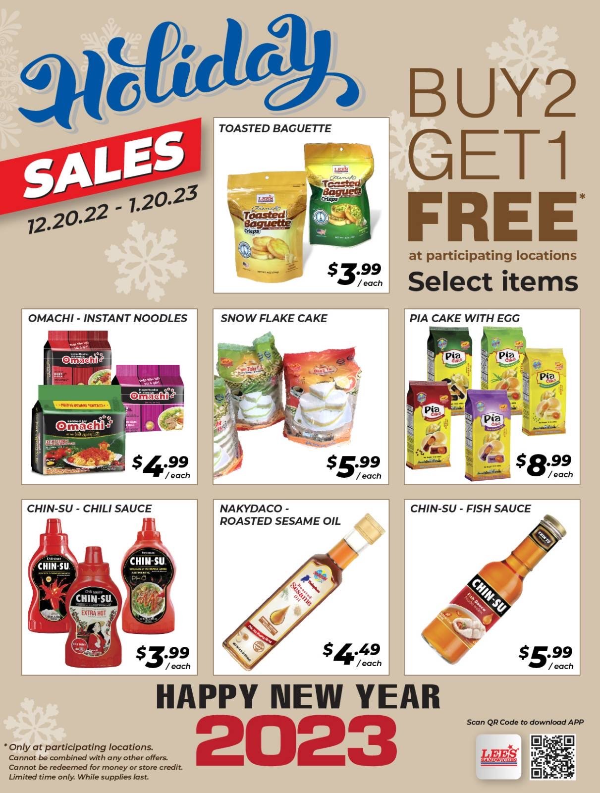 Happy Holiday with our Great Deals from 12/20/2022 to 01/20/2023!