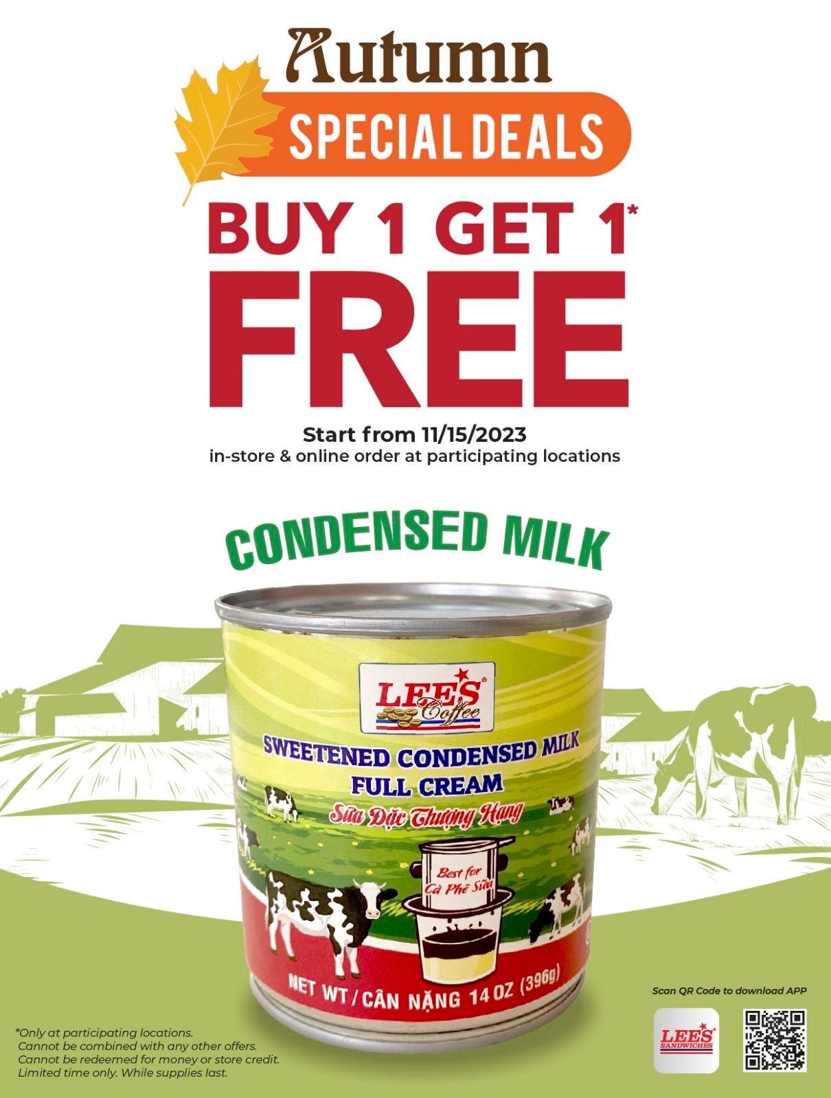 Autumn Deals!!! Buy 1 Get 1 Free Condensed Milk Can!!!